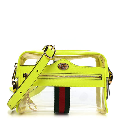 Gucci Vinyl Web Mini Ophidia Transparent Shoulder Bag Yellow Fluo 3 of 19