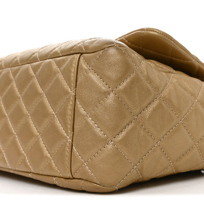 Chanel Metallic Calfskin Quilted Small XXL Travel Flap Bag Gold 10 of 10