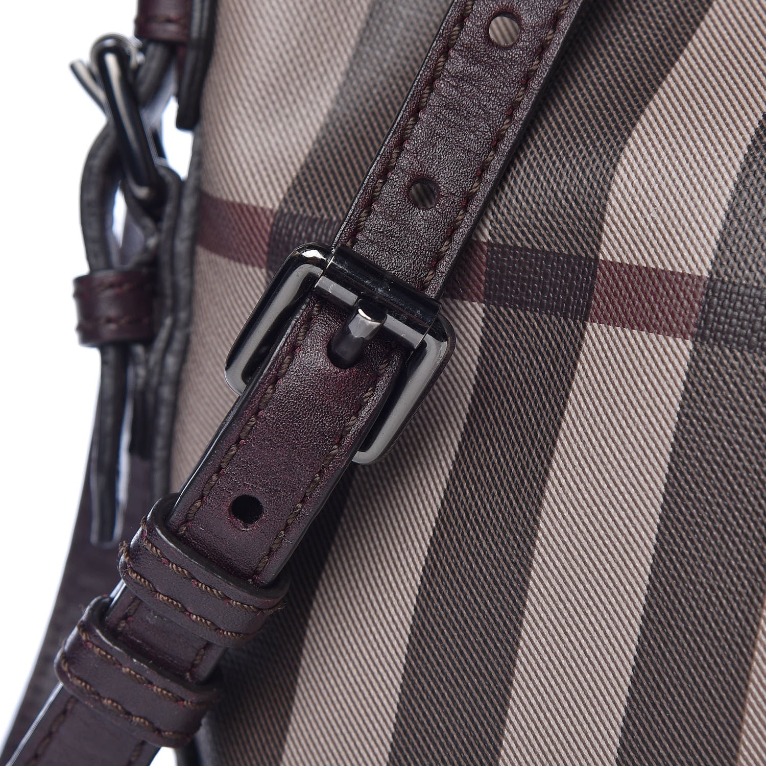 Burberry Smoked Check Hartham Shoulder Bag Chocolate 16 of 16