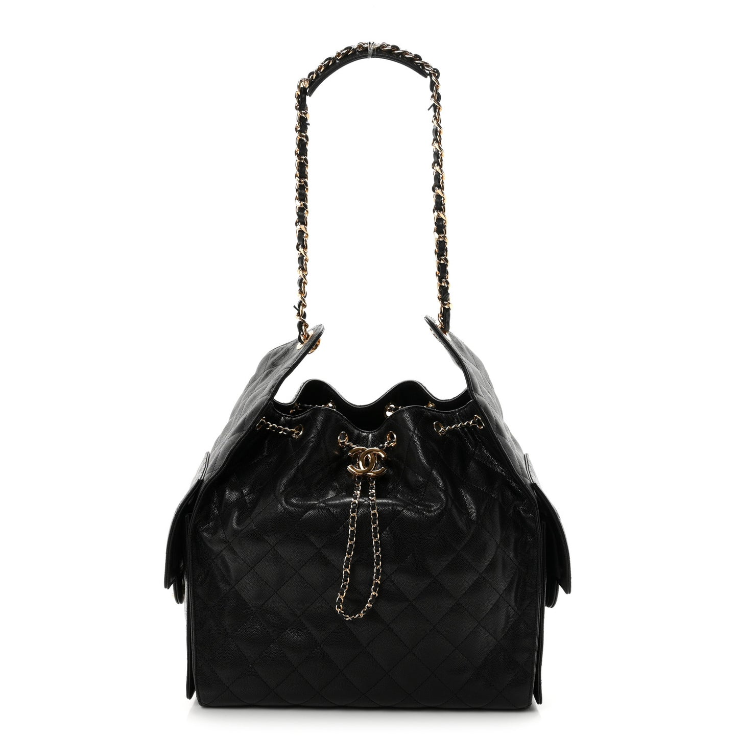Caviar Quilted Medium Chanel 25 Handbag Black