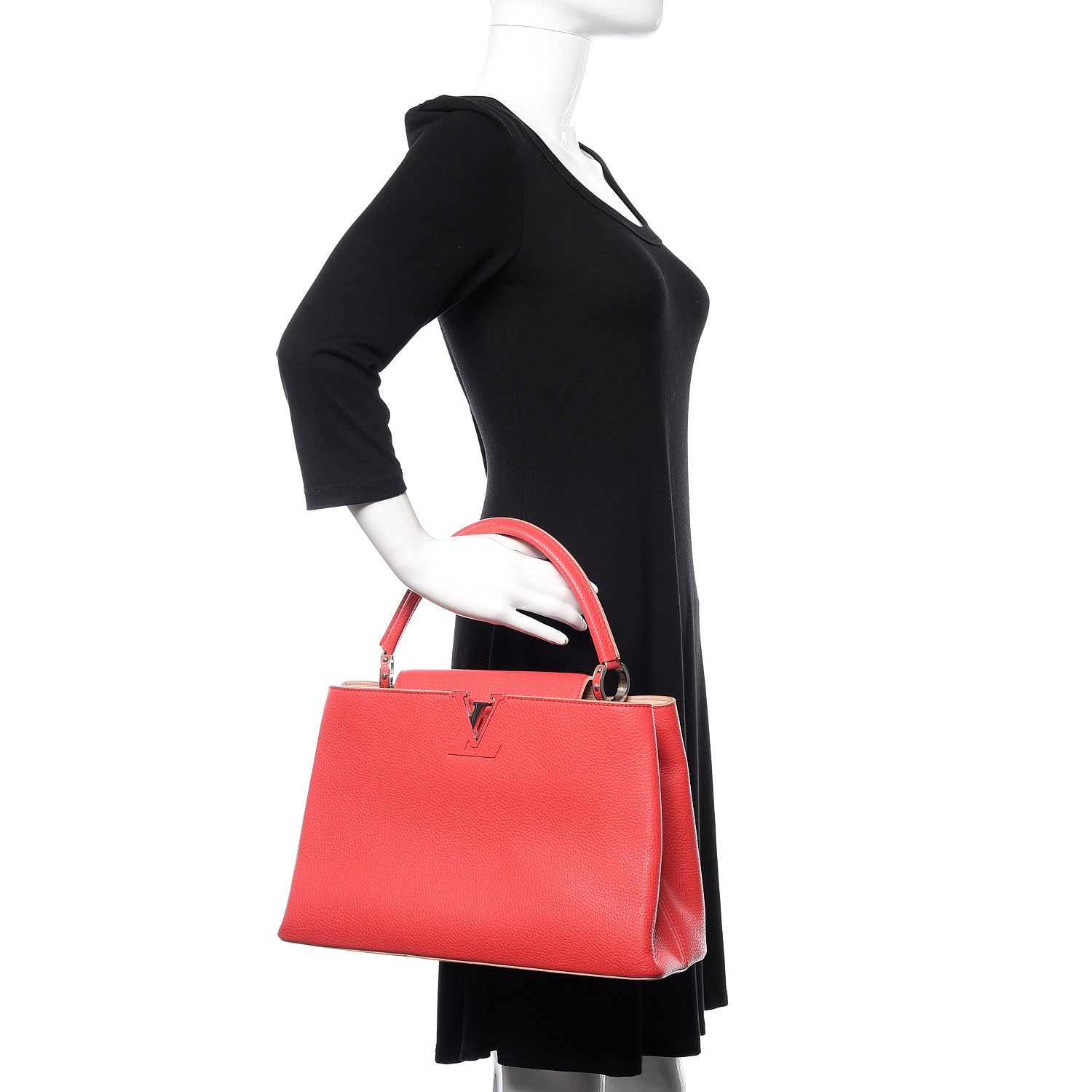 Louis Vuitton Taurillon Capucines MM Rose Litchi 2 of 8