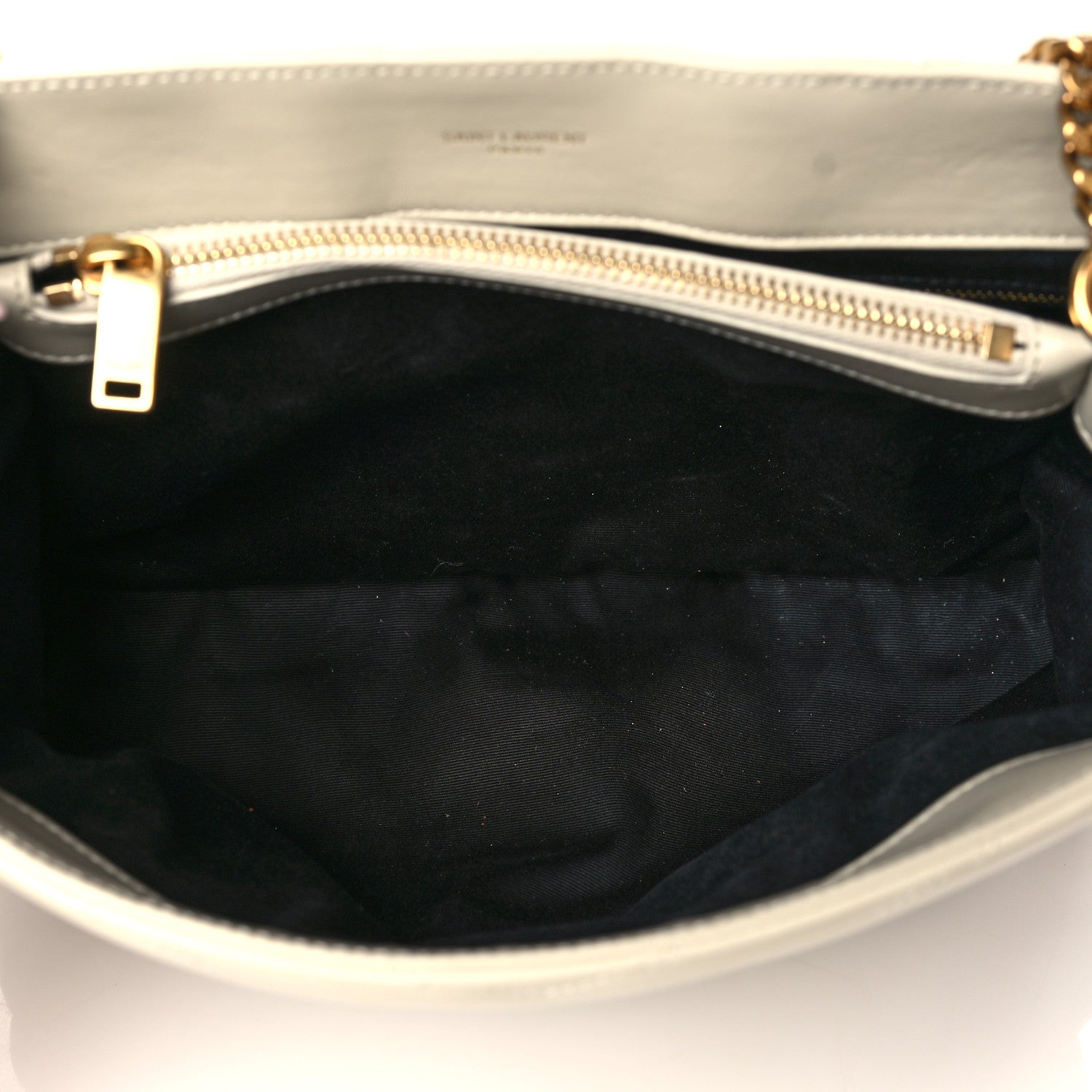 Saint Laurent Calfskin Y Quilted Monogram Medium Loulou Chain Satchel Blanc Vintage 5 of 10