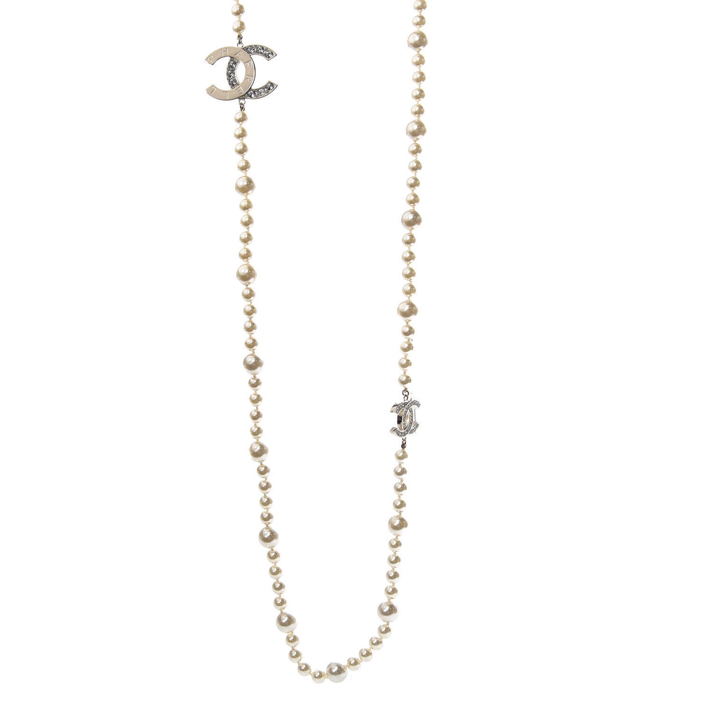 x Pharrell Williams Pearl Crystal CC Necklace Gold