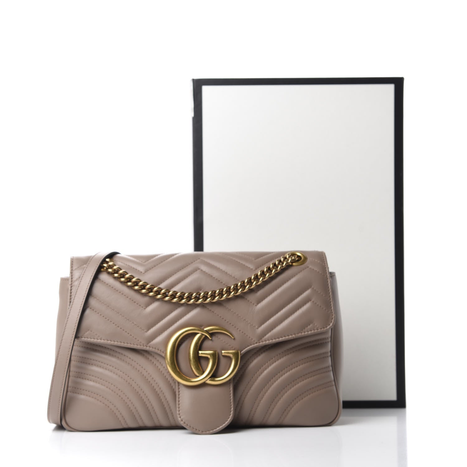 Gucci Calfskin Matelasse Medium GG Marmont Shoulder Bag Porcelain Rose 11 of 11