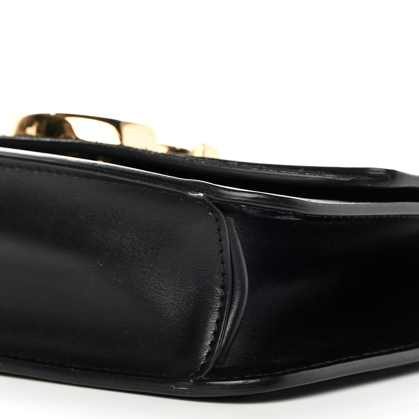 Calfskin Suede C Clutch With Chain Black