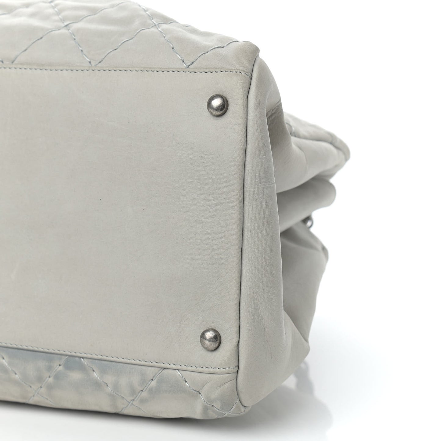 Iridescent Calfskin Large Just Mademoiselle Grey