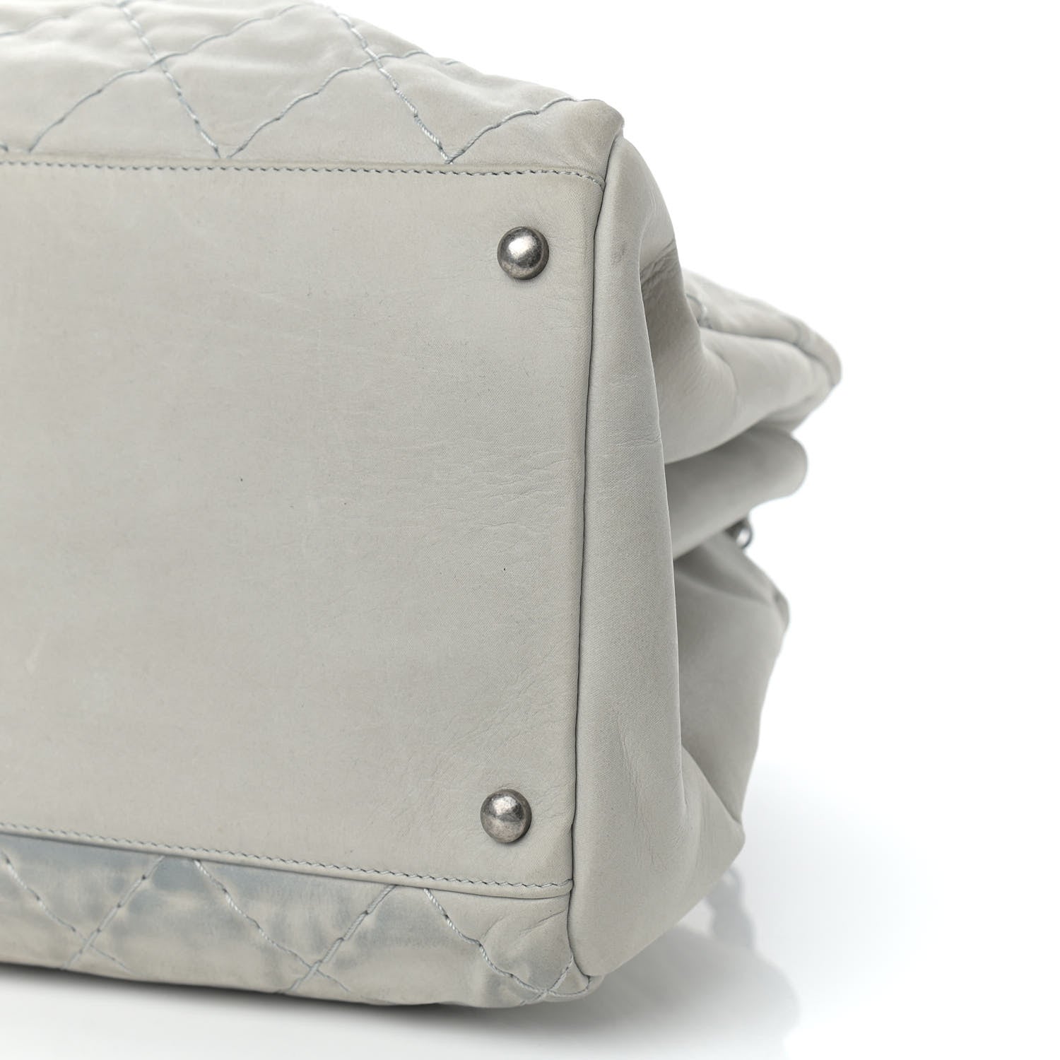 Chanel Iridescent Calfskin Large Just Mademoiselle Grey 9 of 10