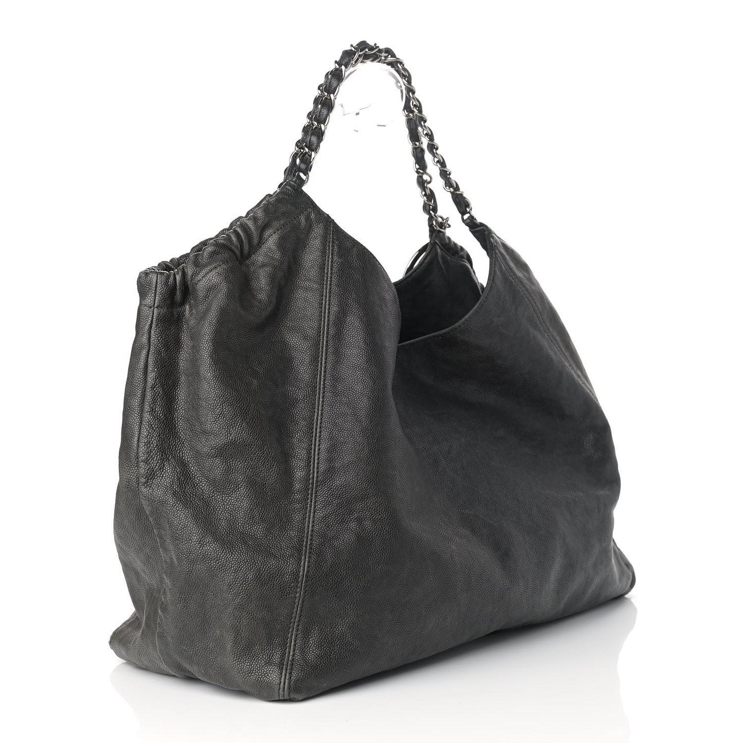 Distressed Caviar XL Coco Cabas Black