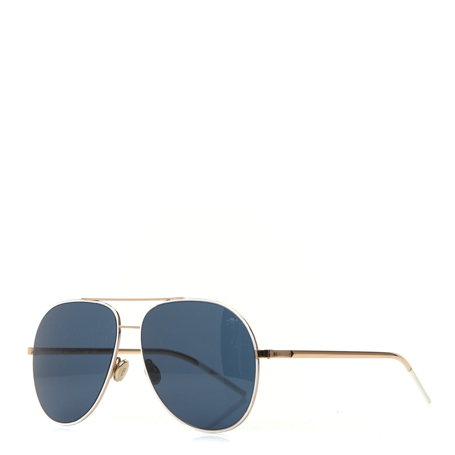 Christian Dior Aviator Sunglasses Gold White 1 of 7