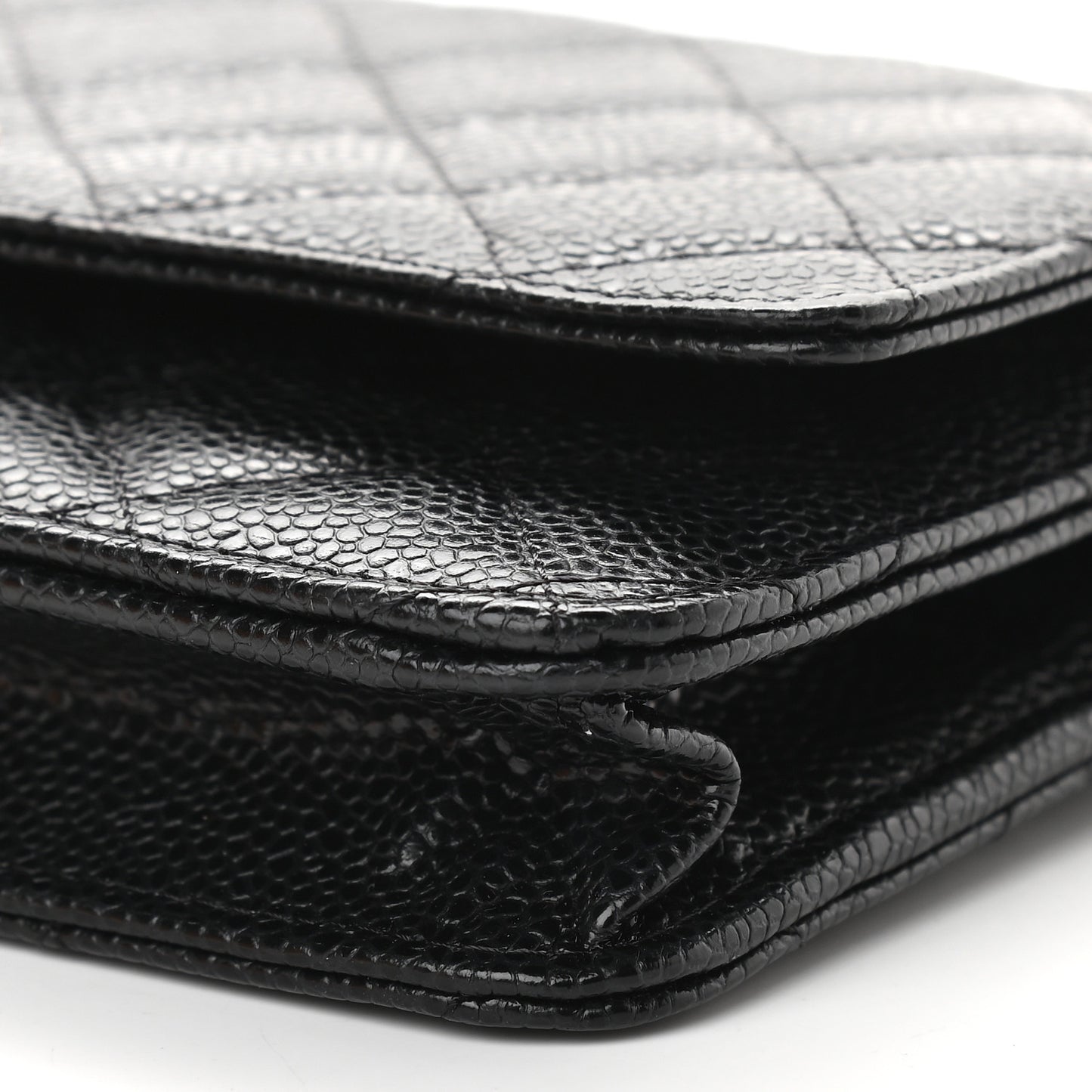 Caviar Quilted Wallet On Chain WOC Black