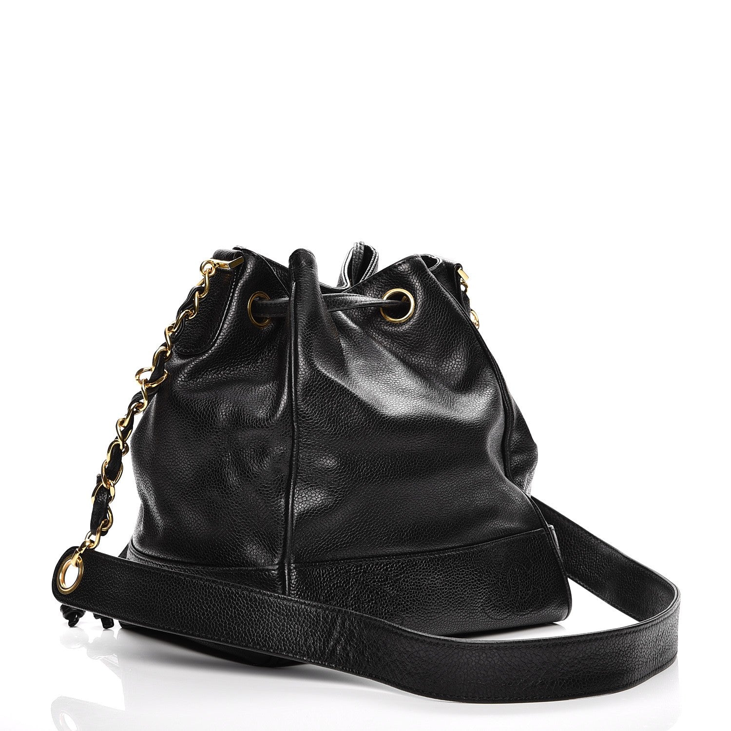 Chanel Caviar CC Drawstring Shoulder Bag Black 4 of 13
