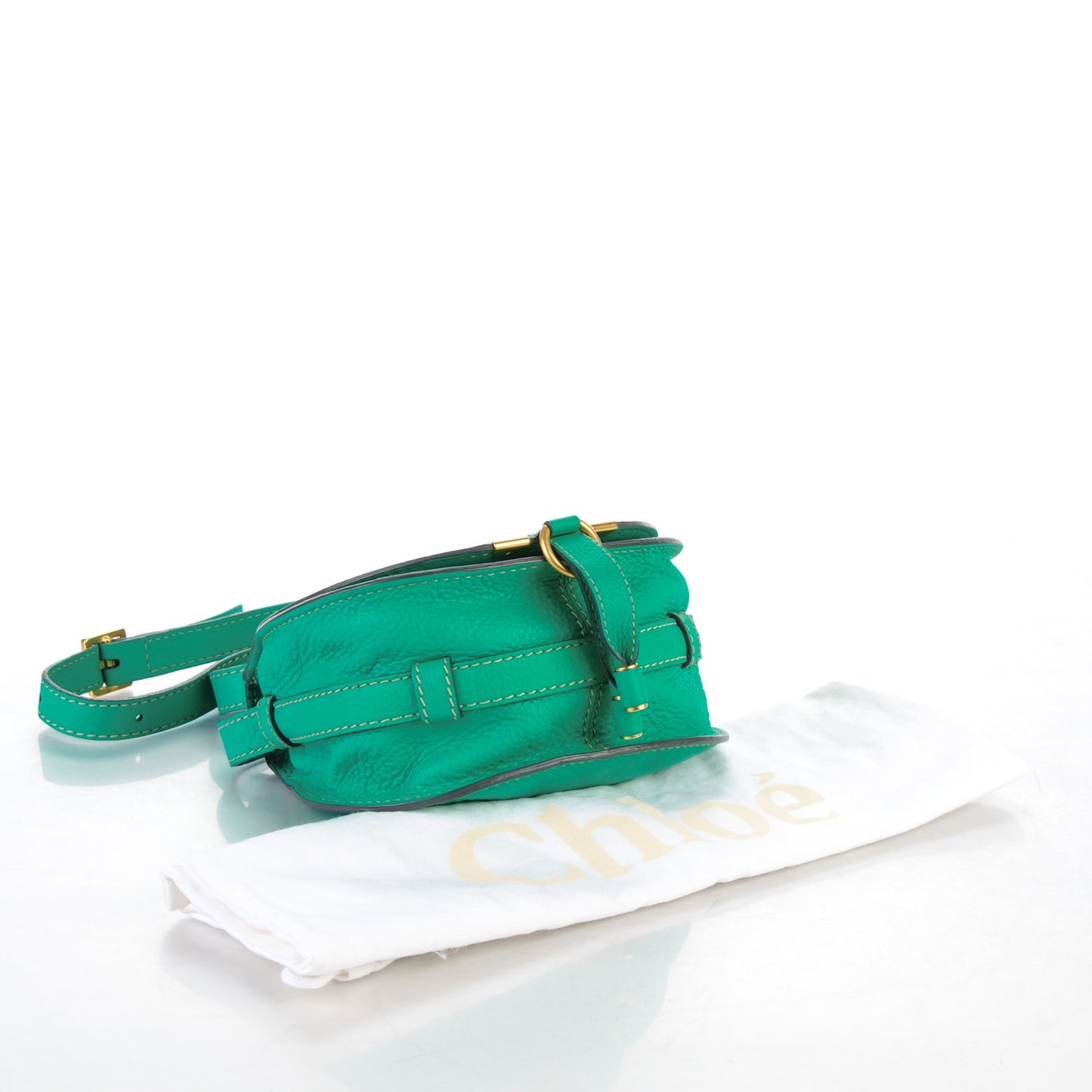 Calfskin Mini Marcie Round Crossbody Bag Jade Green