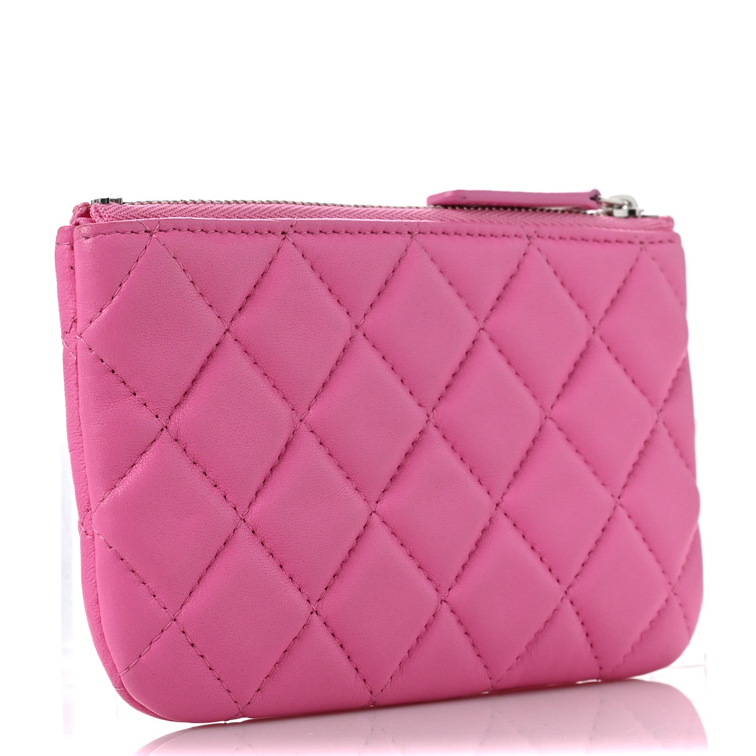 Chanel Lambskin Quilted Small Cosmetic Case Pink 3 of 8