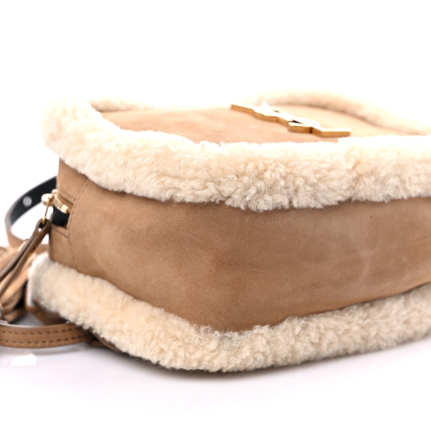 Suede Shearling Lou Belt Bag Natural Tan