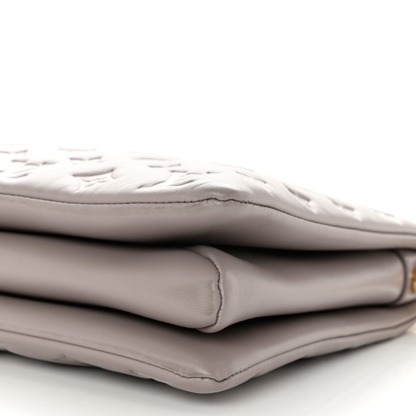 Lambskin Embossed Monogram Coussin MM Grey