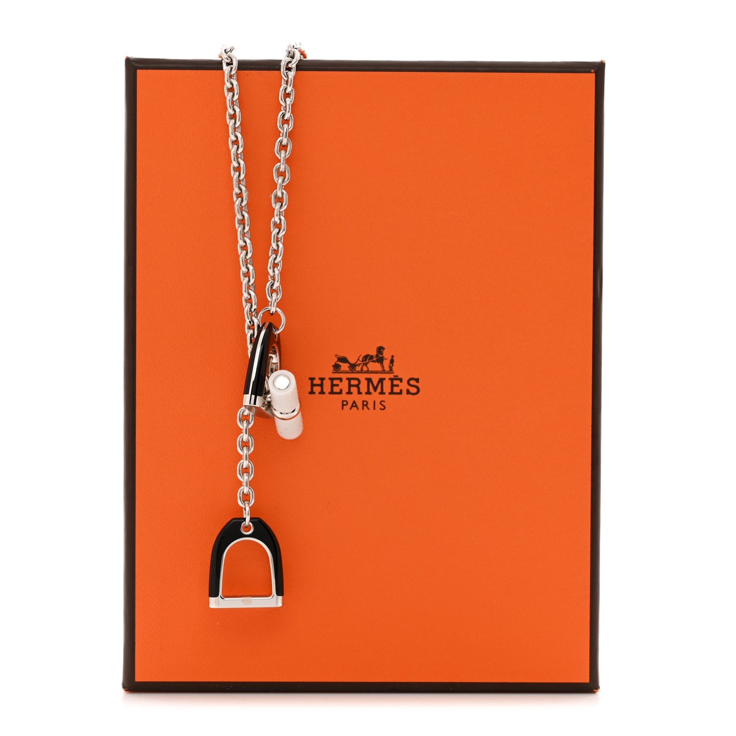 Palladium Lacquered Etrier Necklace Black