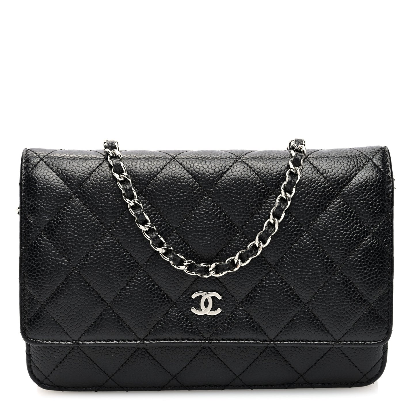 Caviar Quilted Wallet On Chain WOC Black