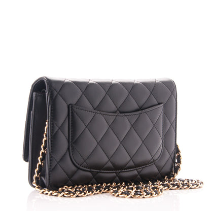 Chanel Lambskin Quilted Wallet On Chain WOC Black 3 of 8