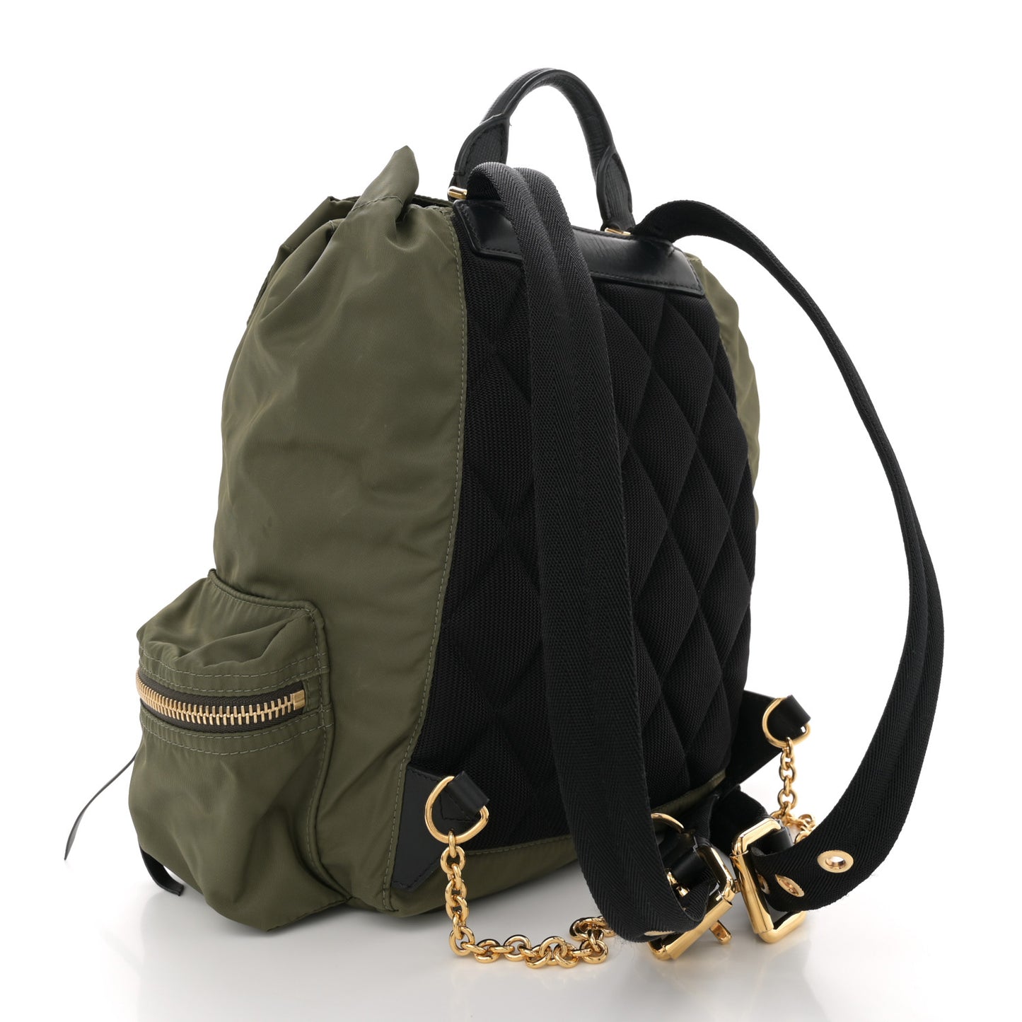 Nylon Medium Crossbody Rucksack Backpack Canvas Green