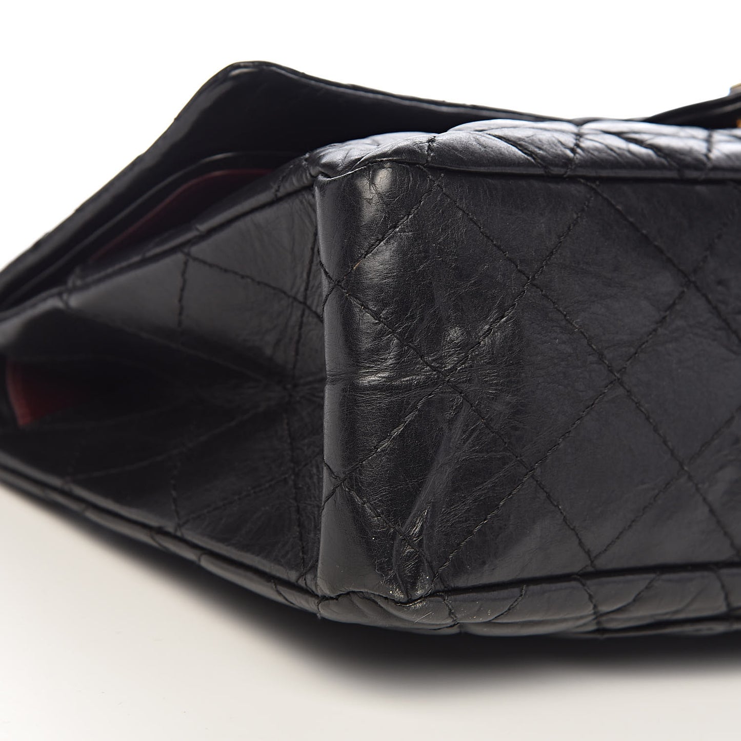 Aged Calfskin Quilted 2.55 Reissue 227 Flap Black