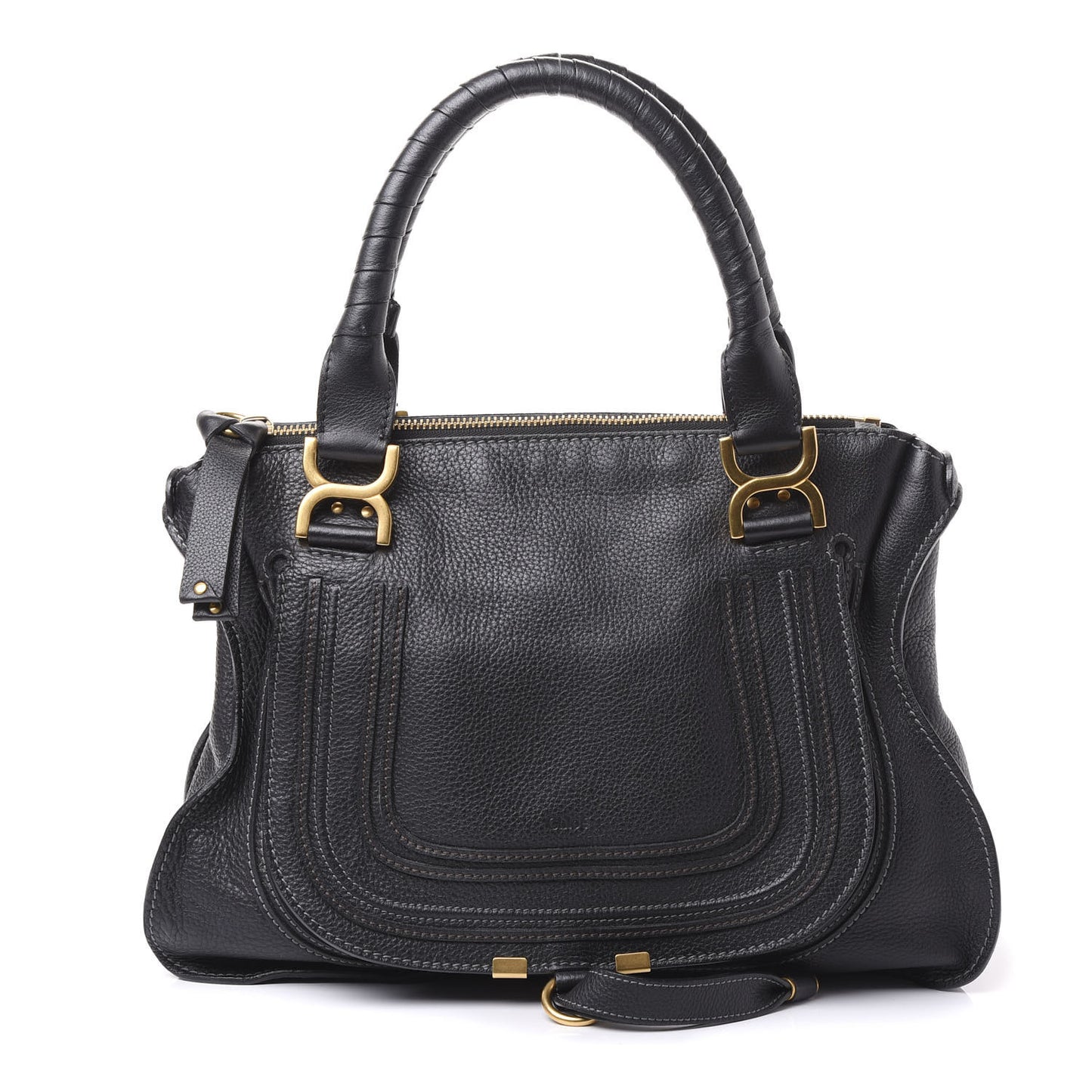 Calfskin Medium Marcie Satchel Black