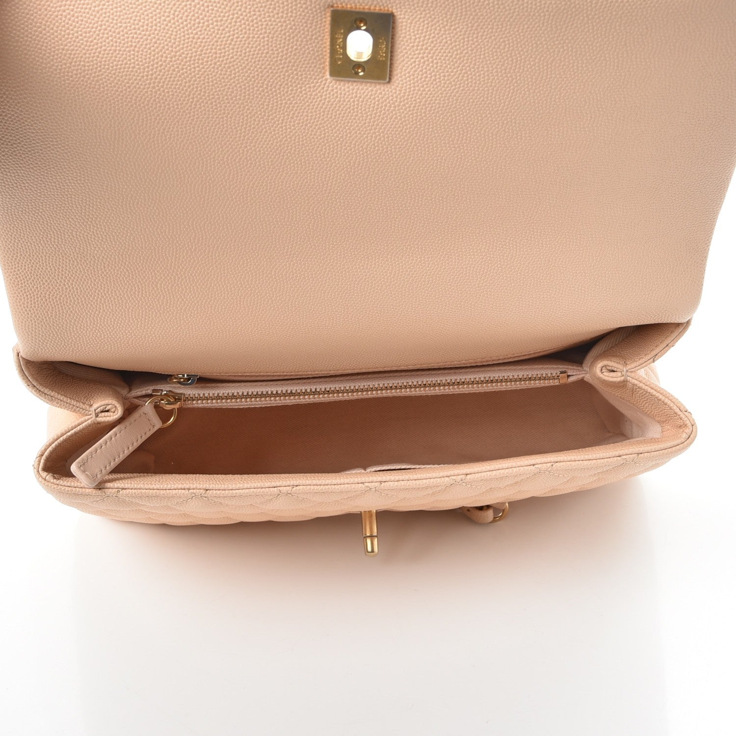 Chanel Caviar Quilted Small Coco Handle Flap Light Beige 5 of 8
