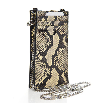 Alexander McQueen Snakeskin Embossed Calfskin Chain Crossbody Brown 3 of 6