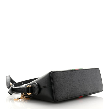 Gucci Calfskin GG Web Small Ophidia Dome Shoulder Bag Black 4 of 11