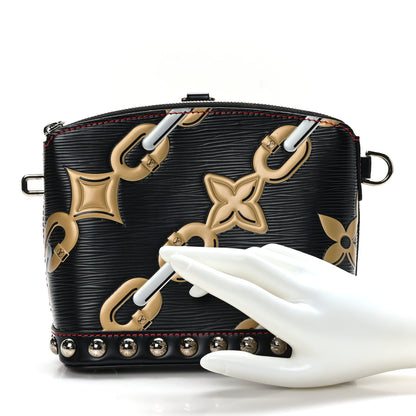 Louis Vuitton Epi Chain Flower Print Mini Lockit Black 2 of 8