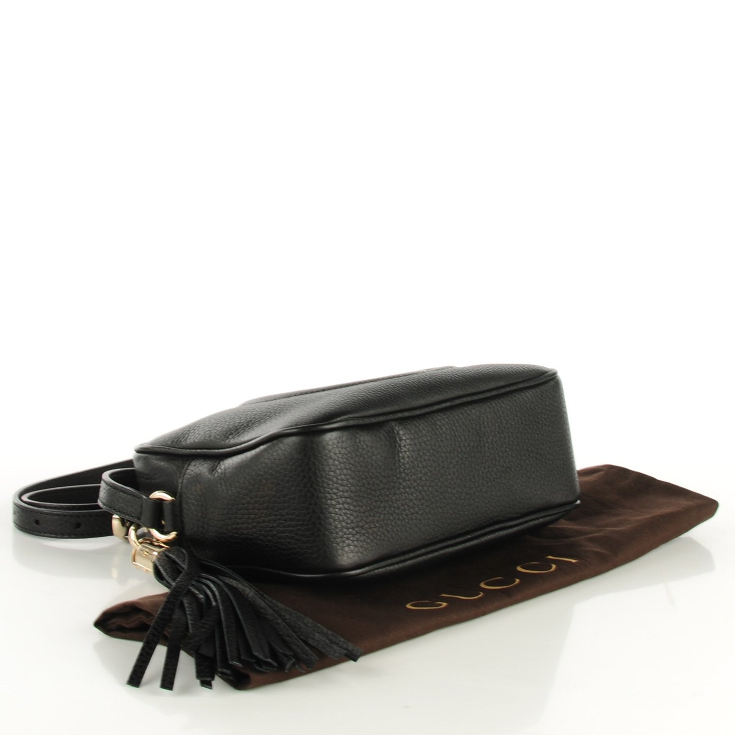 Pebbled Calfskin Small Soho Disco Bag Black