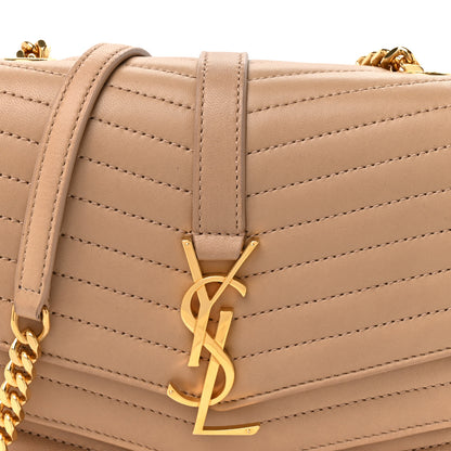 Saint Laurent Lambskin Matelasse Chevron Monogram Small Sulpice Bag Sable Beige 8 of 16