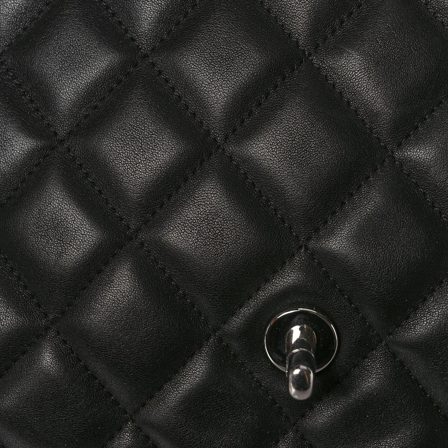 Lambskin Quilted Jumbo Single Flap Black