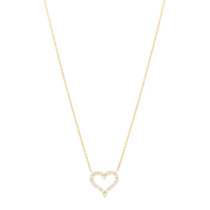 Tiffany 18K Yellow Gold Diamond Small Heart Pendant Necklace 1 of 5