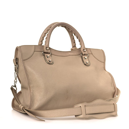 Balenciaga Chevre Silver Metallic Edge Hardware City Beige Tapioca 3 of 14