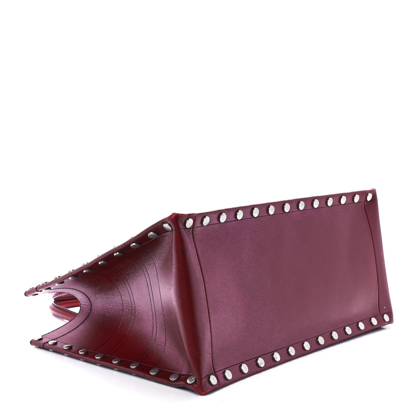 Calfskin Laser Cut Studded Medium Book Tote Red