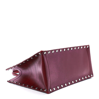 Christian Dior Calfskin Laser Cut Studded Medium Book Tote Red 3 of 10