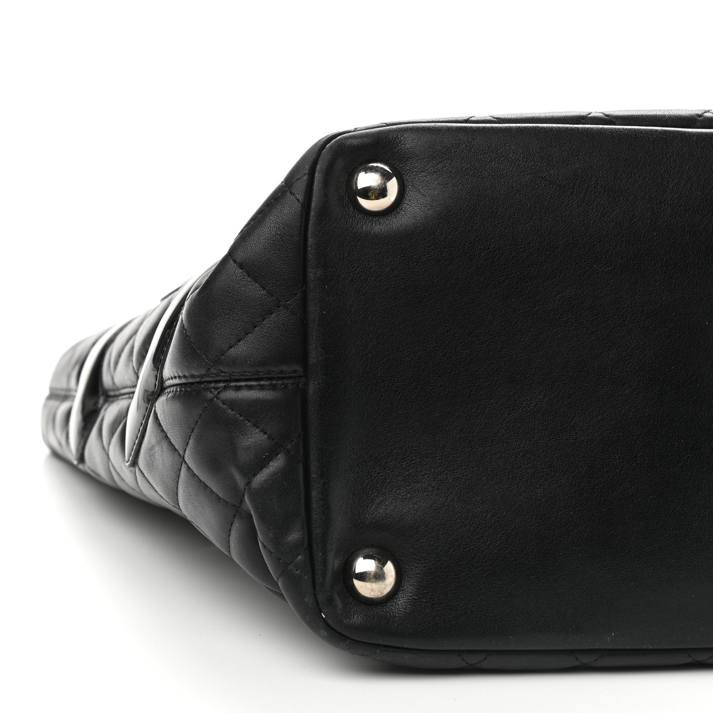 Calfskin Quilted Large Cambon Tote Black