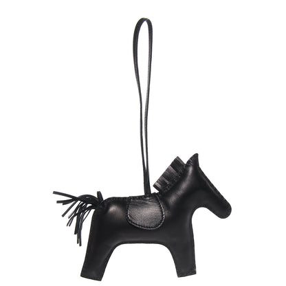 Hermes Milo Lambskin Grigri Rodeo Horse Bag Charm GM So Black 1 of 4