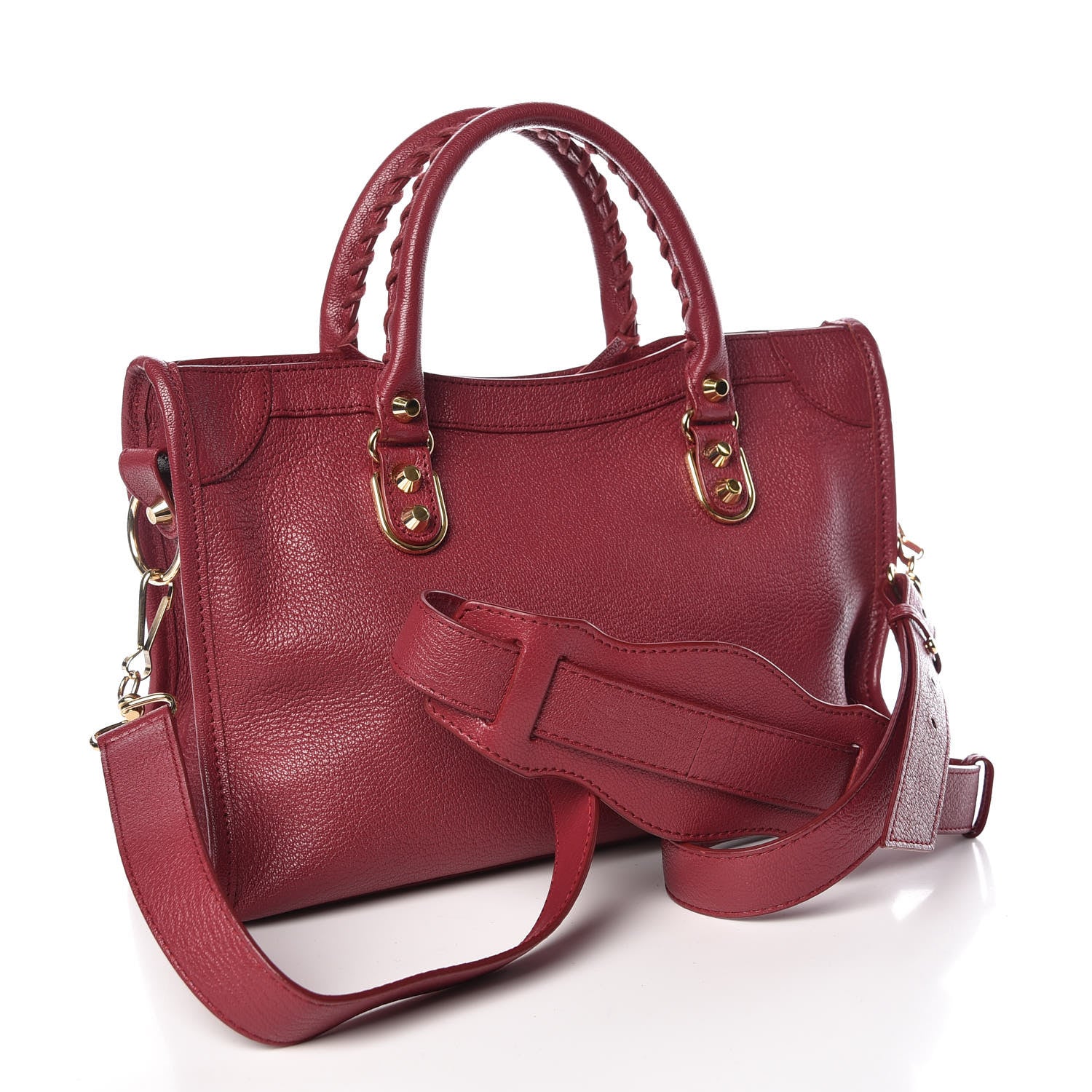 Balenciaga Chevre Gold Metallic Edge Hardware S City Rouge Grenat 3 of 9