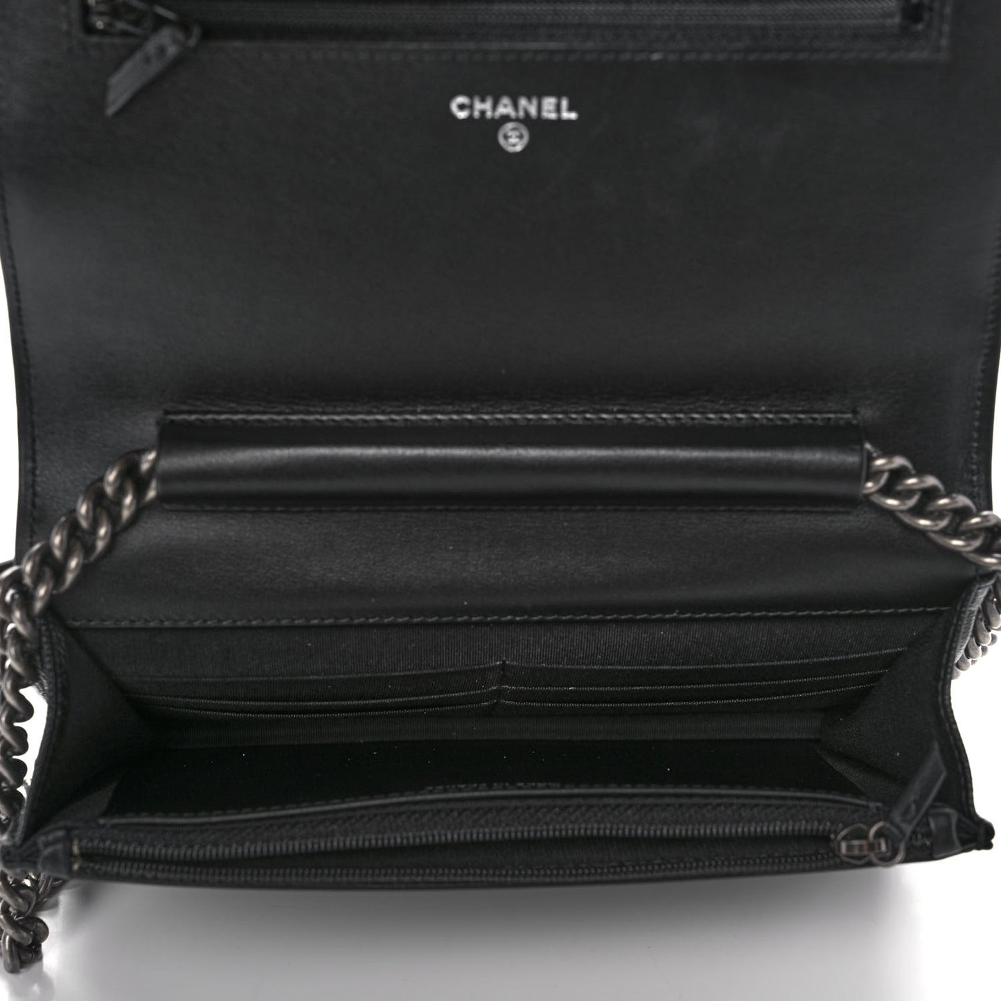 Caviar Quilted Boy Wallet On Chain WOC Black