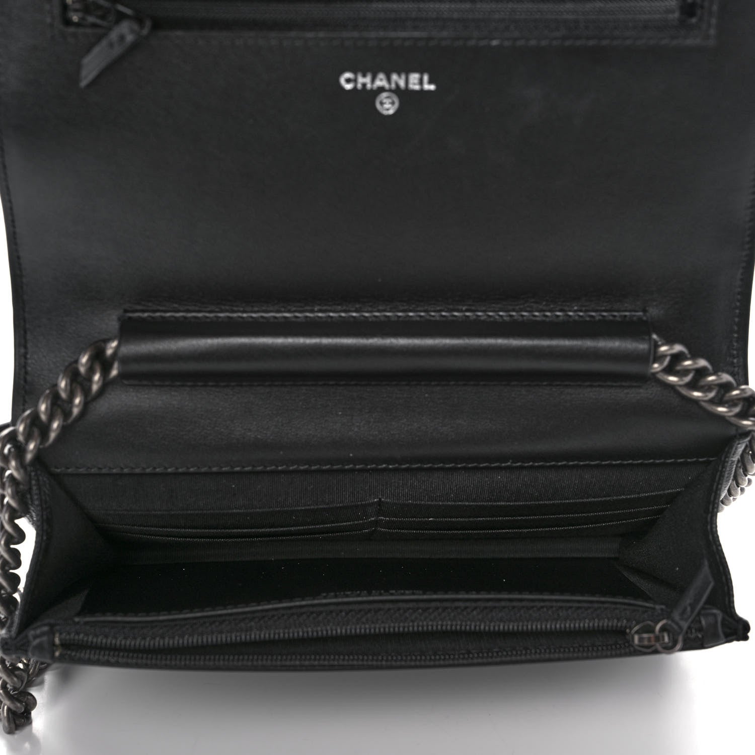 Chanel Caviar Quilted Boy Wallet On Chain WOC Black 5 of 12
