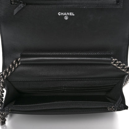 Chanel Caviar Quilted Boy Wallet On Chain WOC Black 5 of 12