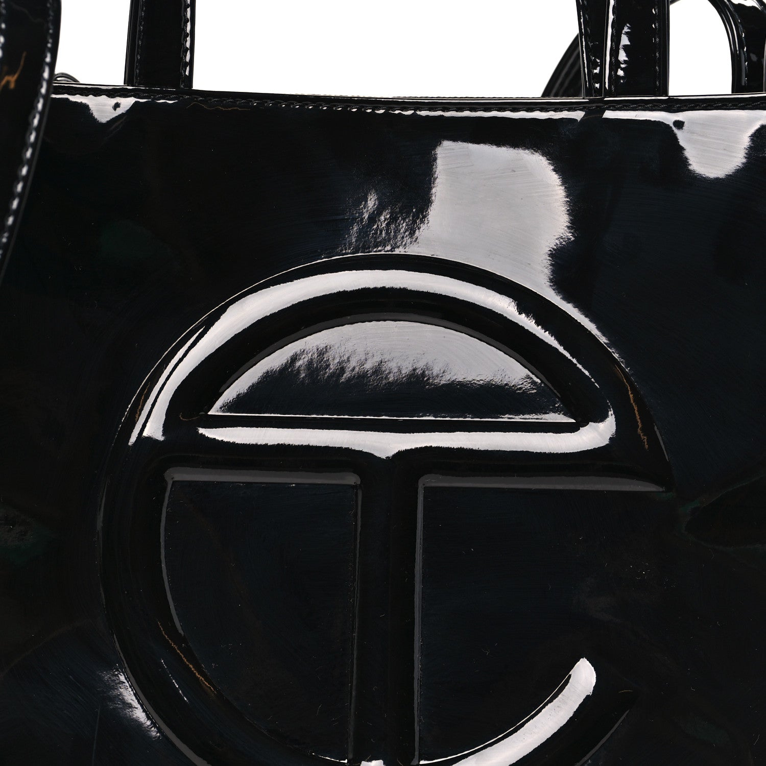 Telfar Patent Vegan Leather Shmedium Shopping Bag Black 7 of 9