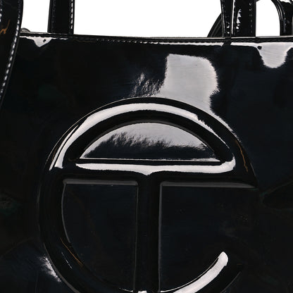 Telfar Patent Vegan Leather Shmedium Shopping Bag Black 7 of 9