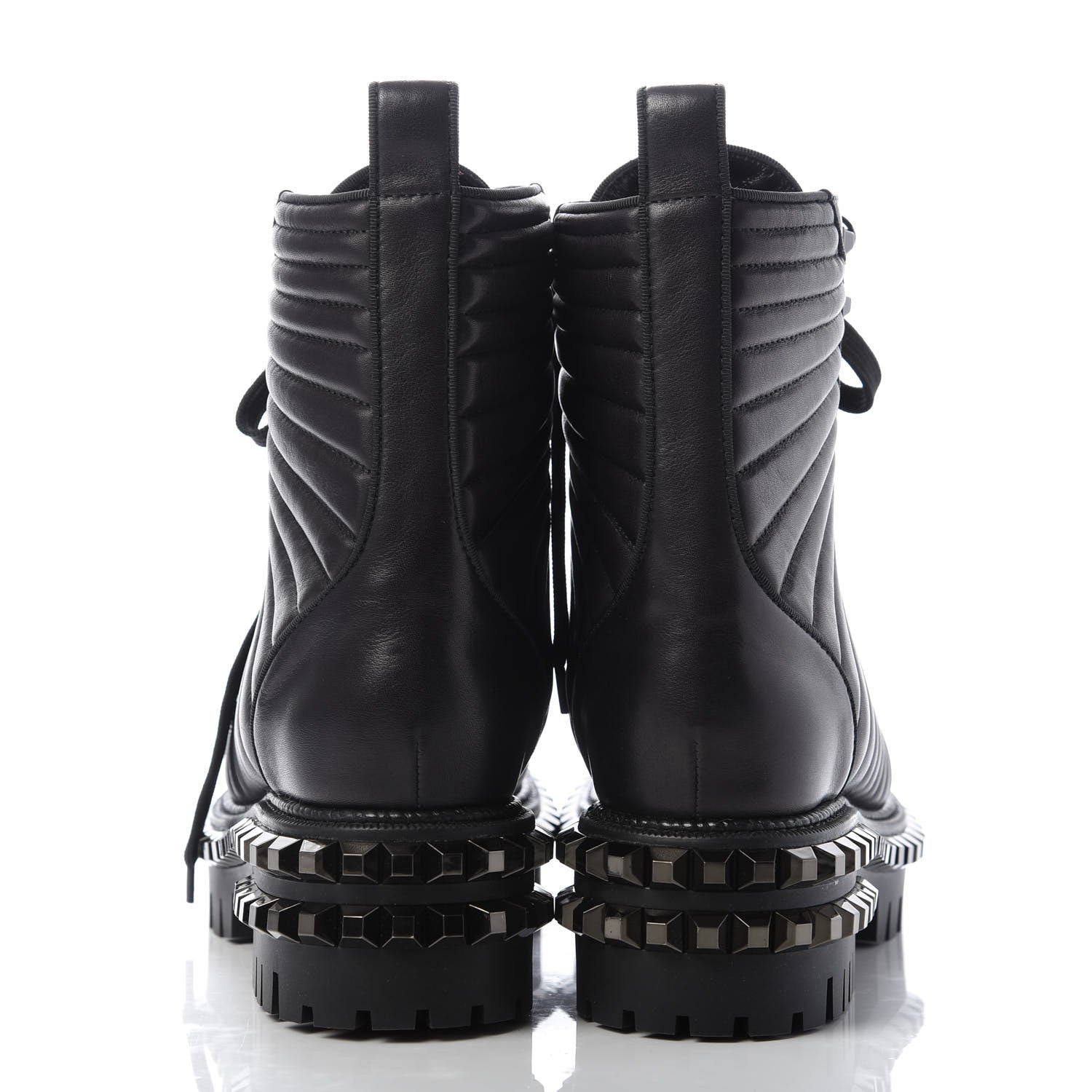 Christian Louboutin Calfskin Quilted Yetota Combat Boots 37 Black 6 of 8