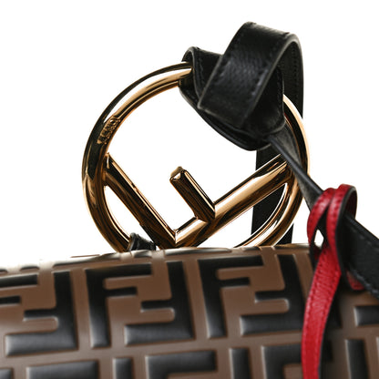 Fendi Vitello Cruise Bi-Color FF 1974 Embossed F is Fendi Drawstring Backpack Black Fragola Maya 15 of 16