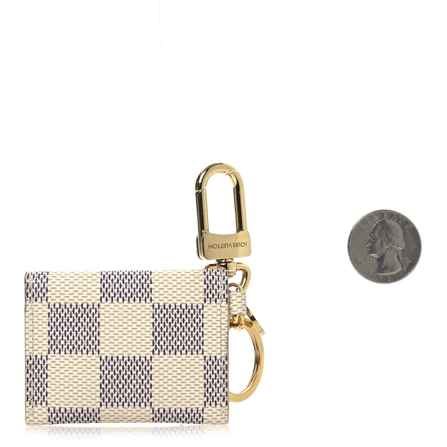 Damier Azur Kirigami Pouch Bag Charm Key Holder