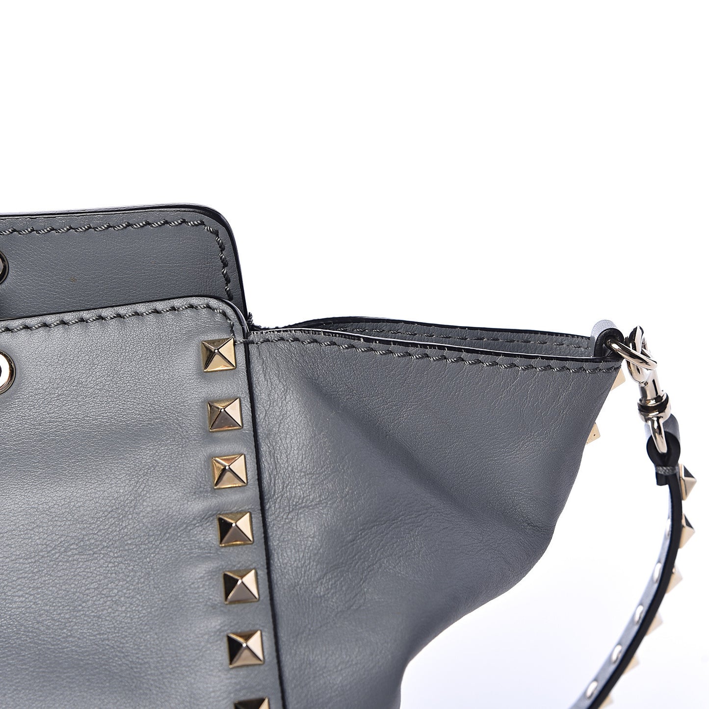 Vitello Medium Rockstud Tote Stone