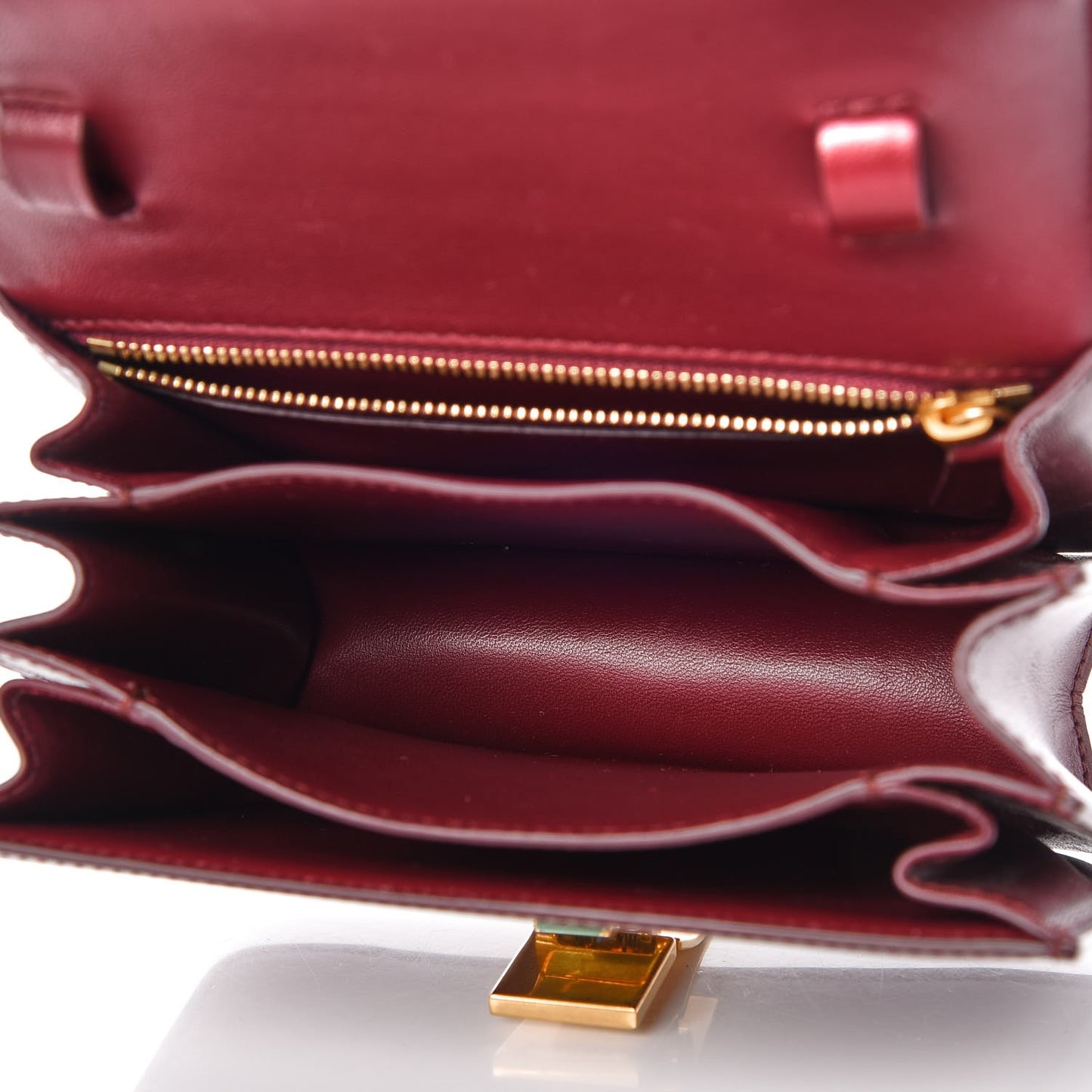 Box Calfskin Small Classic Box Flap Bag Burgundy