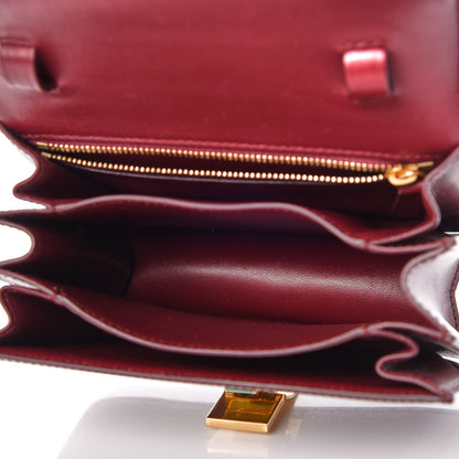 Celine Box Calfskin Small Classic Box Flap Bag Burgundy 5 of 9